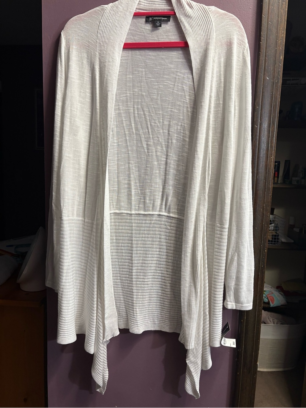 INC International ConceptswhiteOpen-Knit Cardigan